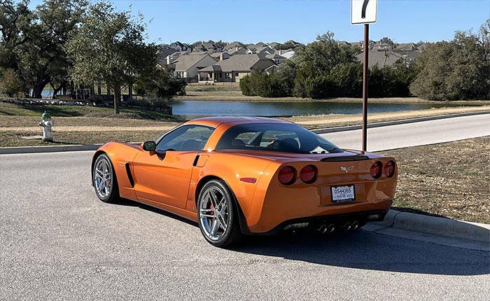 Corvettes for Sale: 3K-Mile 2008 Corvette Z06 in Atomic Orange at BaT