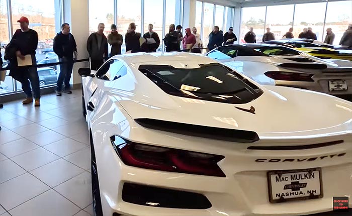 [VIDEO] Enthusiasts Braved Freezing Temps to Order the C8 Corvette E-Ray at MacMulkin
