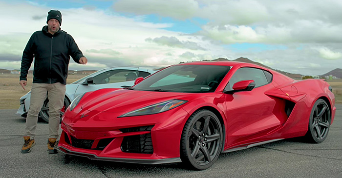 [VIDEO] 2024 Corvette E-Ray Zaps the Ferrari F8 and Lamborghini Huracan Evo in Three Way Drag Race