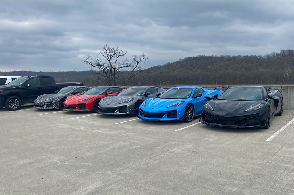 [SPIED] Chevy Engineers with Five Corvette Z06s Driving in Southeastern Indiana