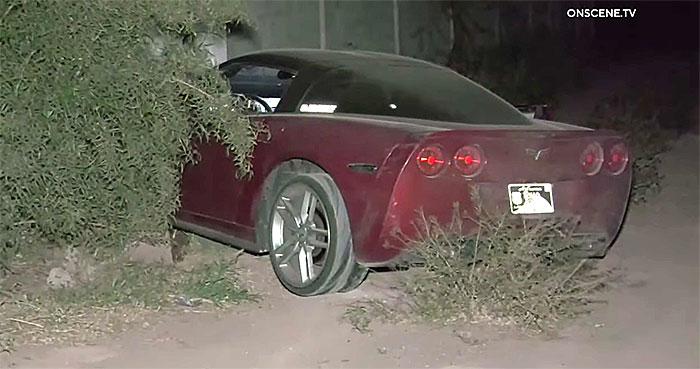 [ACCIDENT] Suspect Found Hiding in a House After C6 Corvette Crashes During Police Chase