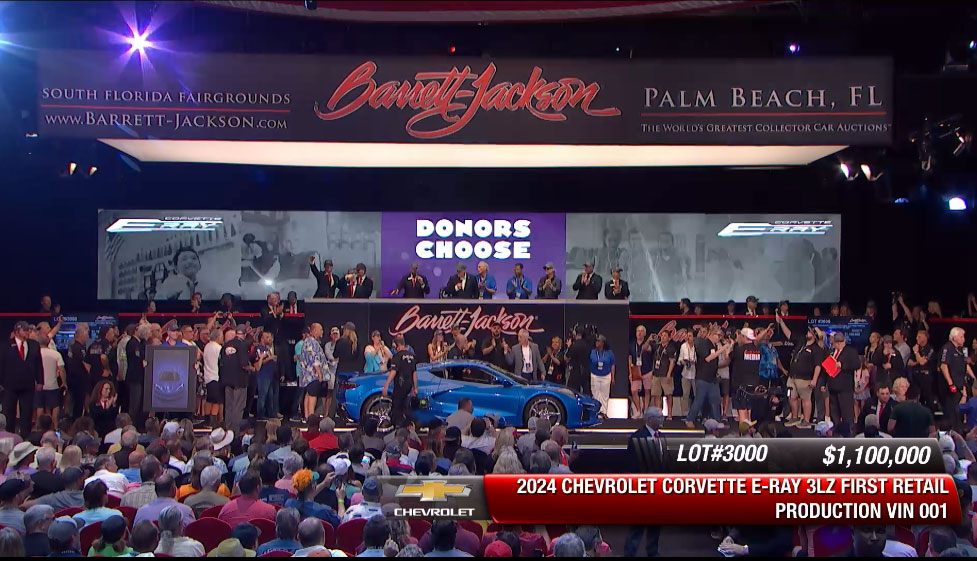 The First Retail 2024 Corvette E-Ray Sells at Barrett-Jackson for $1.1 Million