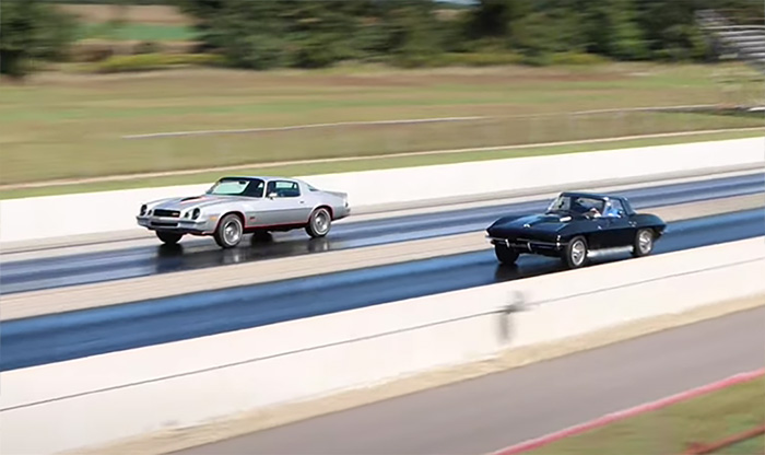 [VIDEO] 1965 Corvette Races a 1978 Camaro Z/28 in a Pure Stock Muscle Car Drag Race