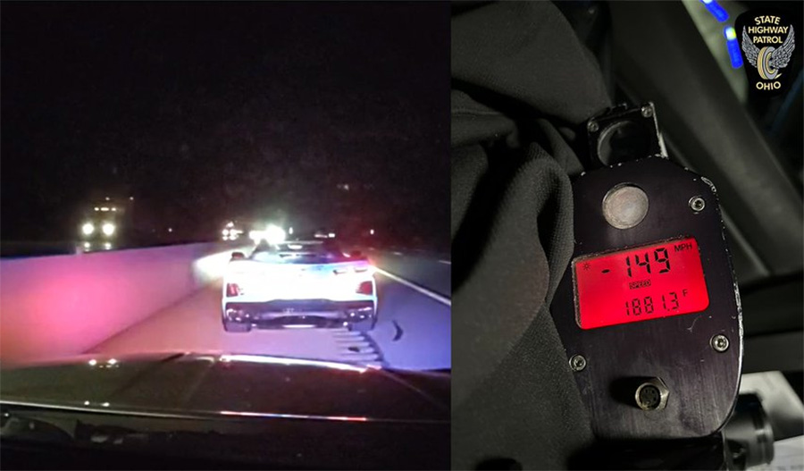 Speeding C8 Corvette Driver Clocked at 149 MPH on I-75 North in Ohio