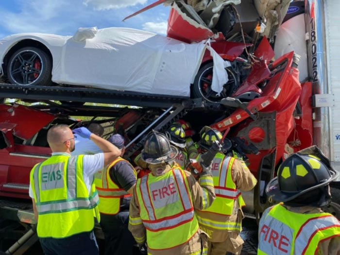[ACCIDENT] Corvette Transporter Rear Ended by Another 18-Wheeler in Southern Indiana