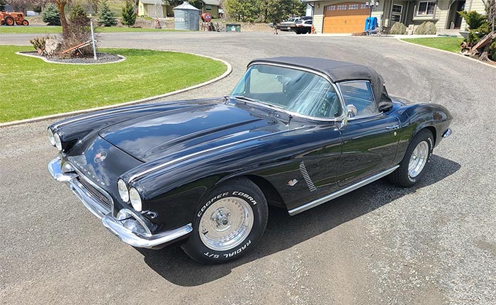 Corvettes for Sale: Black 1962 Convertible with a 350 V8 and Four Speed