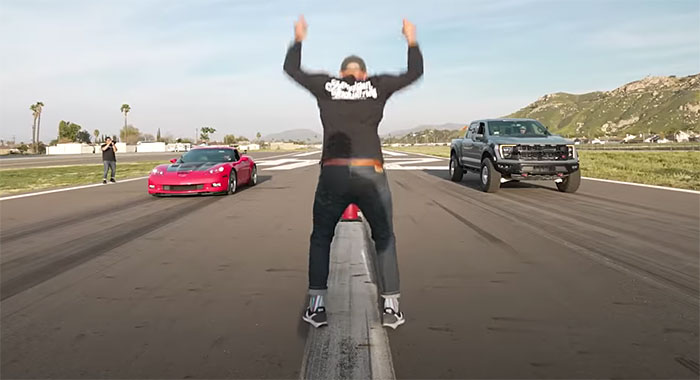 [VIDEO] This or That: 550-hp C6 Grand Sport Takes on a 1,017-hp Raptor R Baja Truck
