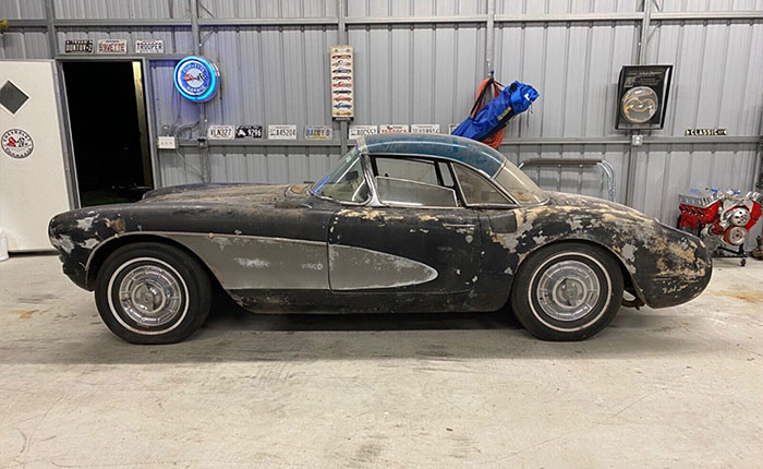 Corvettes for Sale: Possible Fuelie? 1957 Corvette Barn Find on eBay