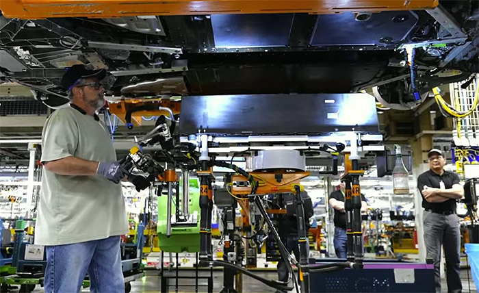 2024 Corvette E-Ray receiving its battery pack