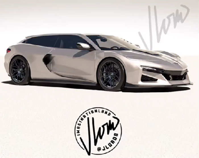 [VIDEO] Shooting Brake C8 Corvette Explored on Instagram with Photoshop AI
