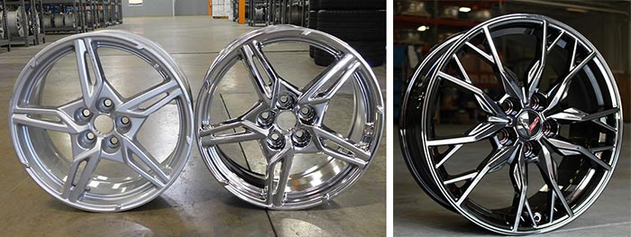 Standard C8 Wheel, Bright Chrome, and Black Chrome