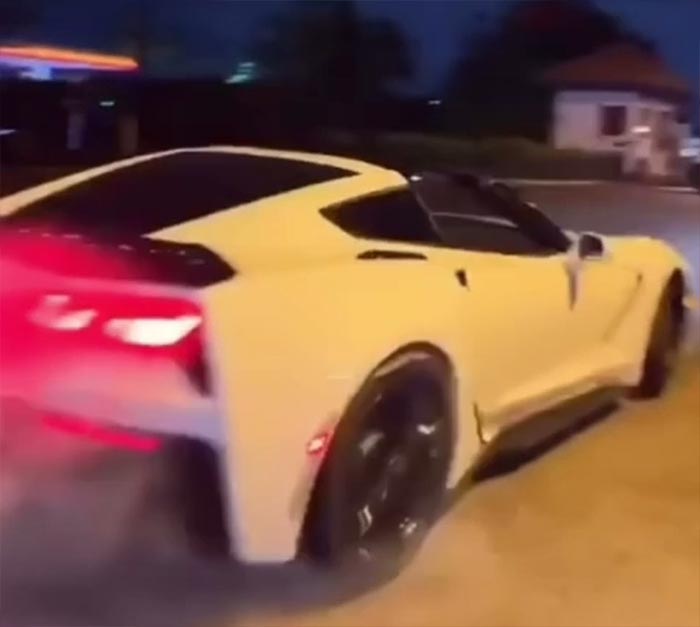 [VIDEO] Tire Blows Out the Rear Quarter Panel as a C7 Corvette Driver Attempts Donuts