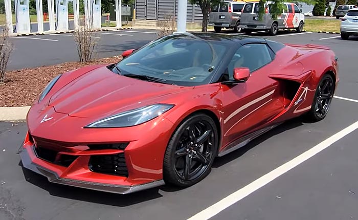 [SPIED] A Tale of Two 2024 Corvette E-Rays Both Wearing Red Mist