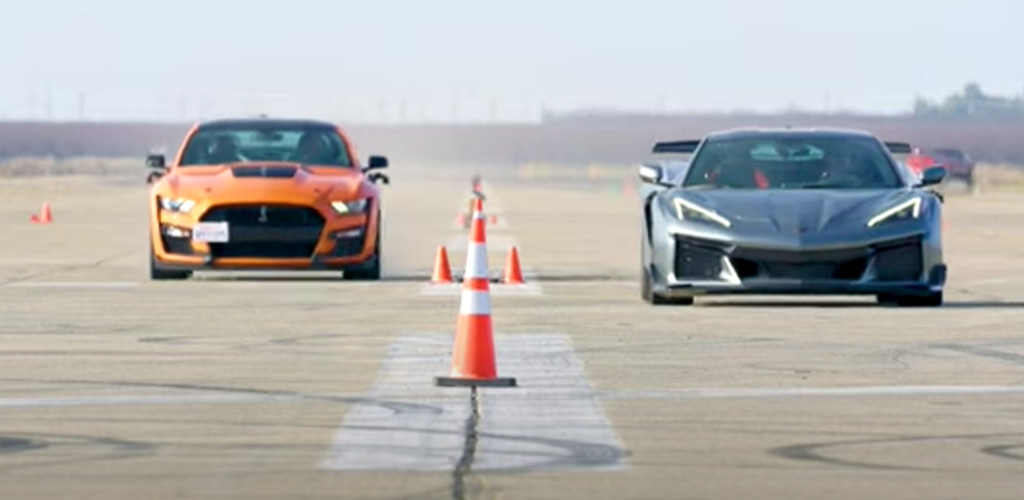 [VIDEO] 670 HP C8 Corvette Z06 U-Drags the 760-Horse Shelby GT500, America Wins!