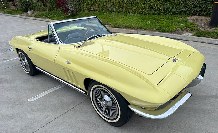 1965 Goldwood Yellow on Black 327/365hp Convertible