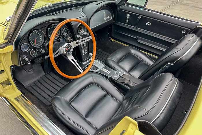 1965 Goldwood Yellow on Black 327/365hp Convertible