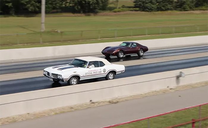 [VIDEO] 1970 Olds Cutlass Pace Car Takes on a 1974 Corvette in a Pure Stock Drag Race
