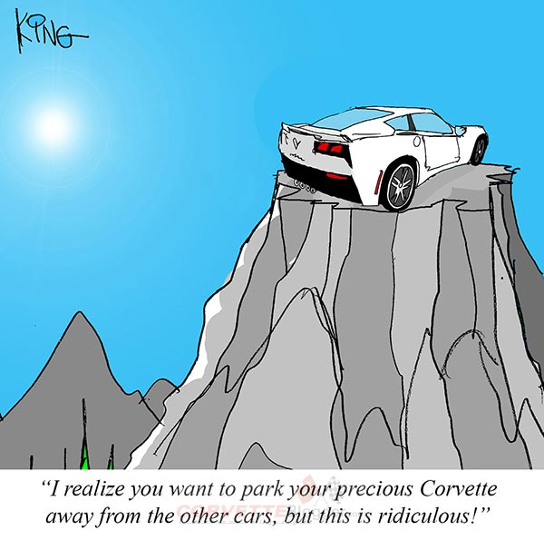 Saturday Morning Corvette Comic: Parking On a Pedestal