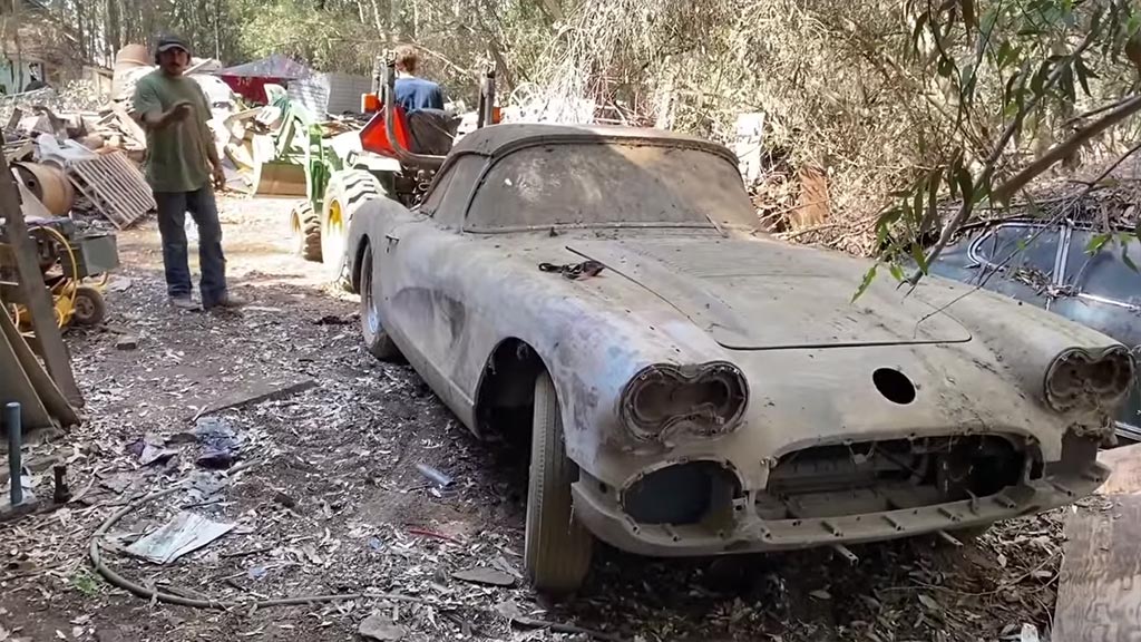 [VIDEO] Epic Barn Find Rescue Features a 1958 and 1966 Corvette Pulled from a Shed