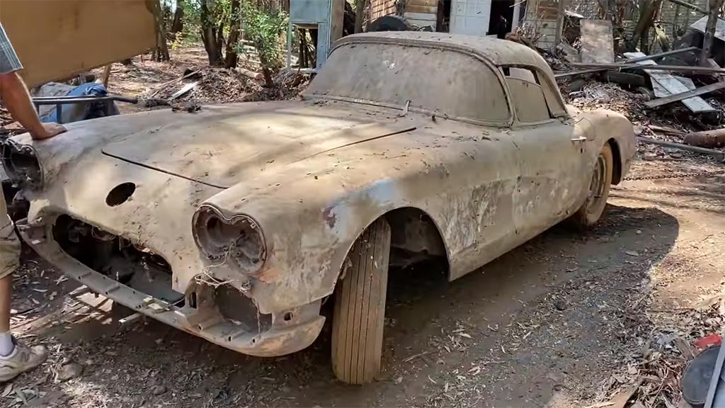 [VIDEO] Epic Barn Find Rescue Features a 1958 and 1966 Corvette Pulled from a Shed
