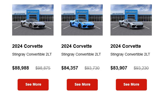 New 2024 Corvettes offered for 10% OFF MSRP
