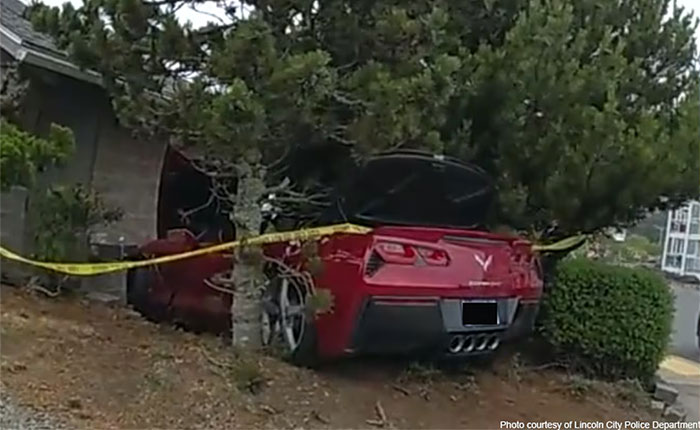 [ACCIDENT] After crashing into an Oregon House, this C7 Corvette Driver Plays Hide the Beer Cans
