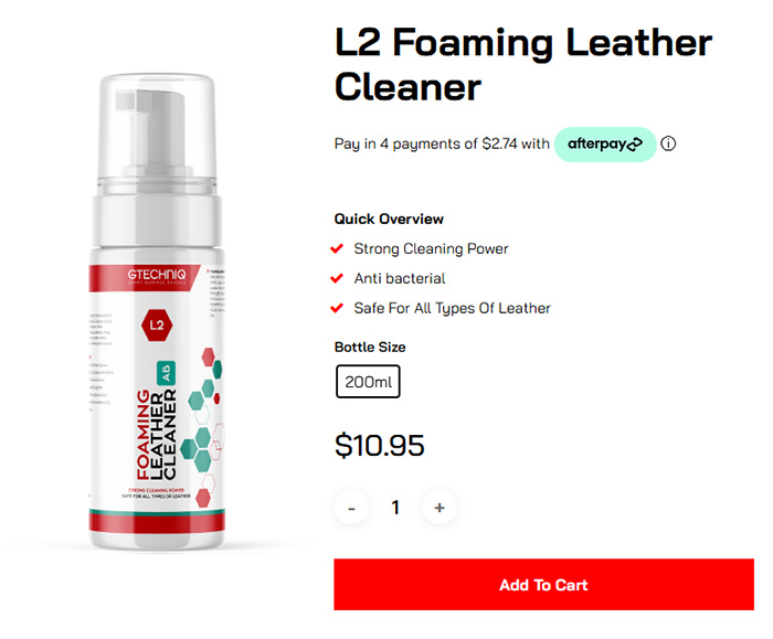 L2 Foaming Leather Cleaner
