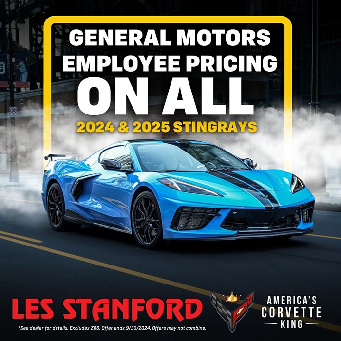 GM Employee Pricing on All 2024 and 2025 Stingrays at Les Stanford