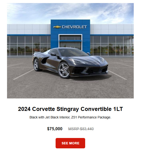 Save 10% on 2024-25 C8 Stingrays at Les Stanford