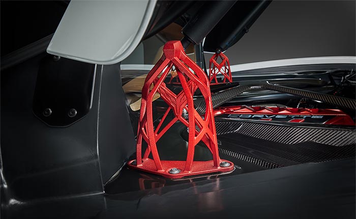 First Look at Chevy's Very Expensive New C8 Corvette Rear Hatch Strut Braces