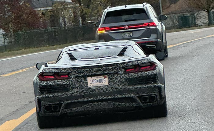 [SPIED] Might This Camouflaged C8 Prototype Be the Much-Rumored Corvette Grand Sport?