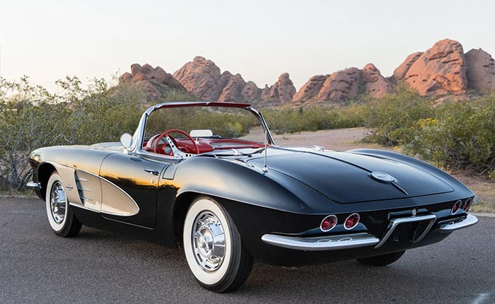 Corvettes for Sale: Black/Silver 1961 Corvette on Bring a Trailer