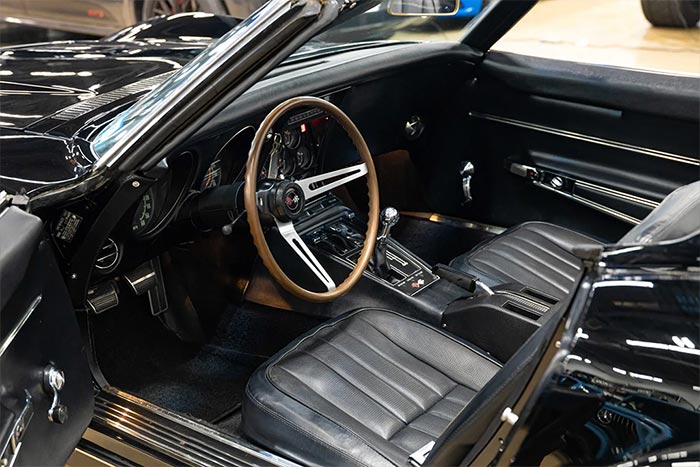 Corvettes for Sale: Triple Black 1968 Corvette Convertible with 427 on BaT