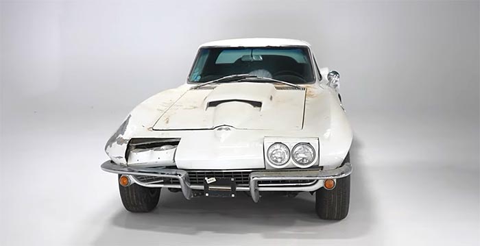 [VIDEO] Time-Lapse Restoration Features a 1967 Corvette Barn Find Parked Following Deer Strike