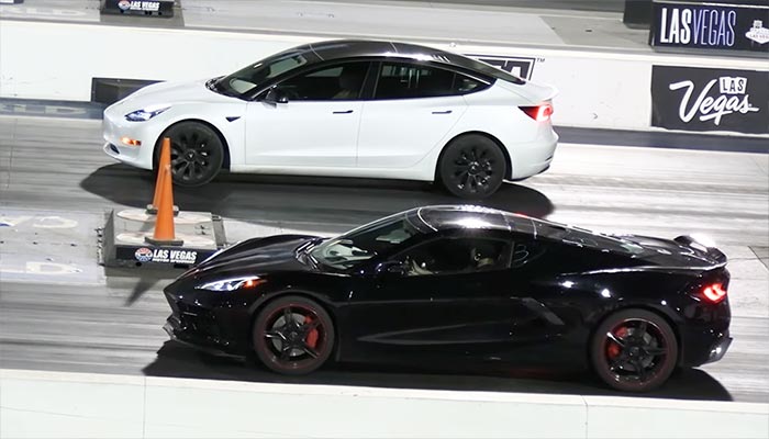 [VIDEO] Corvette Stingray Takes Down a Tesla Model 3 at the Drag Strip