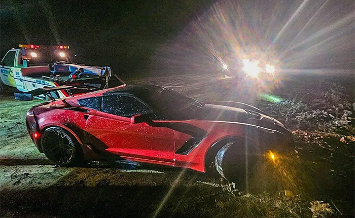 [ACCIDENT] Speeding C7 Corvette Z06 Ends Up Submerged in a California Canal