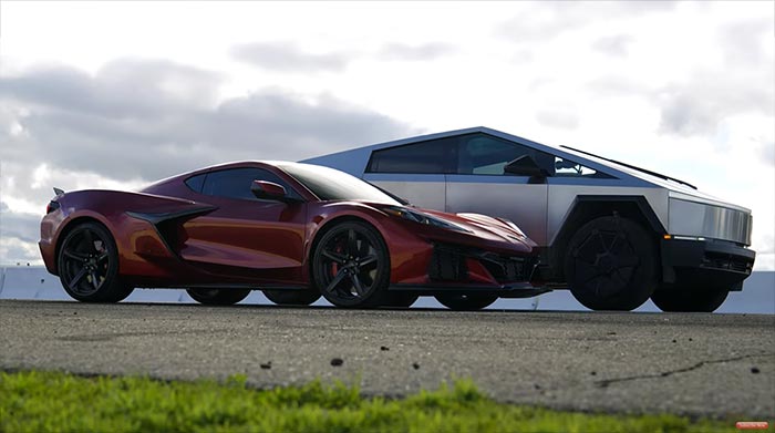 [VIDEO] America's Most Ambitious Vehicles Hit the Strip: C8 Corvette Z06 vs. Tesla Cybertruck