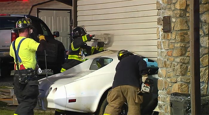 [ACCIDENT] C3 Corvette Rounds a Corner and Crashes into a Pennsylvania Home