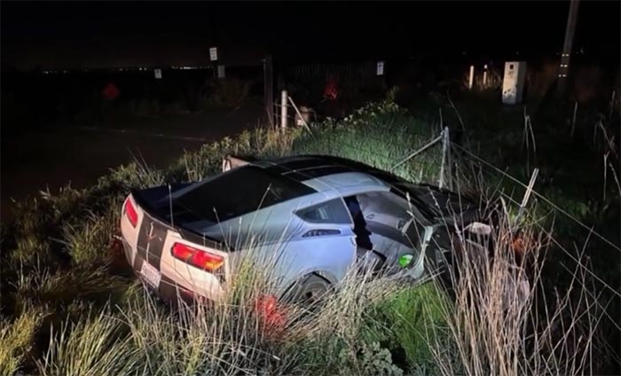 [VIDEO] Five Suspects Bail from a Stolen C7 Corvette But Can't Hide from Police Chopper's Night Vision Camera
