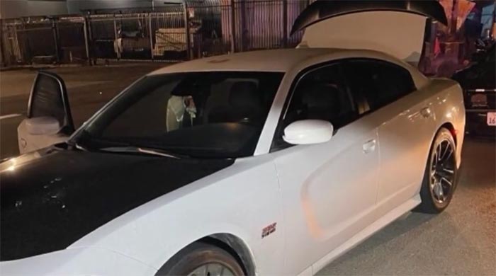 [VIDEO] Five Suspects Bail from a Stolen C7 Corvette But Can't Hide from Police Chopper's Night Vision Camera