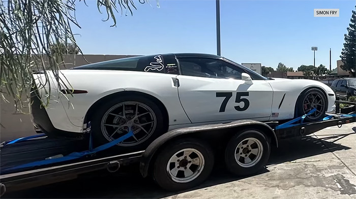 [STOLEN] Sacramento Man's C6 Corvette Racecar Wearing No.77 Stolen Along with Truck and Trailer
