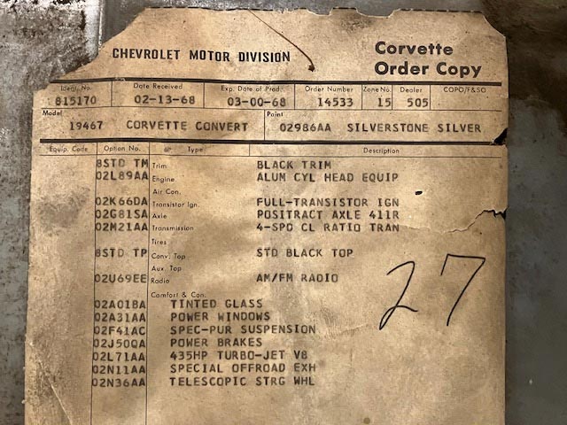 Corvettes for Sale: 1968 L89 Corvette Convertible With Racing Pedigree