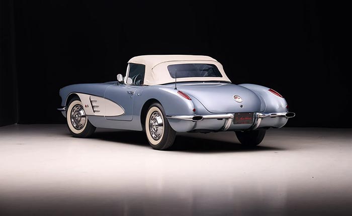 Corvettes for Sale: 1959 Frost Blue Roadster on Bring a Trailer