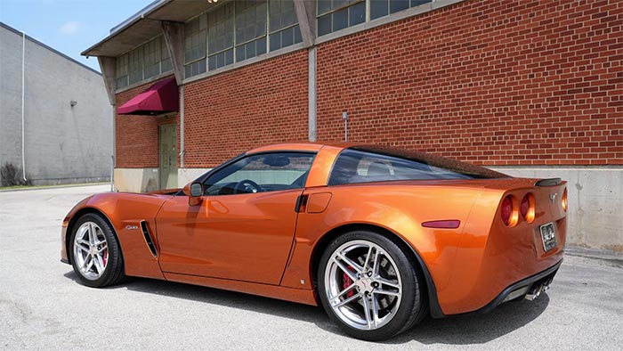 Corvettes for Sale: Atomic Orange 2007 Corvette Z06 on Bring a Trailer