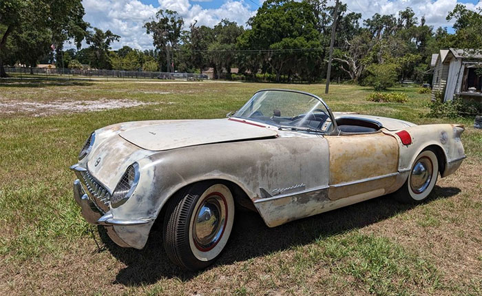 Corvettes for Sale: Numbers Matching 1954 Corvette Barn Find on Facebook Marketplace