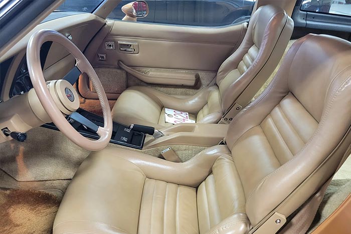 Corvettes for Sale: 4K-Mile Gold Metallic 1982 Corvette on Bring a Trailer