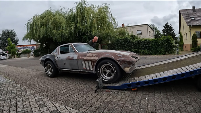 [VIDEO] Man Travels to Germany in his Chevy Nomad to Pick Up a Disassembled 1966 Corvette