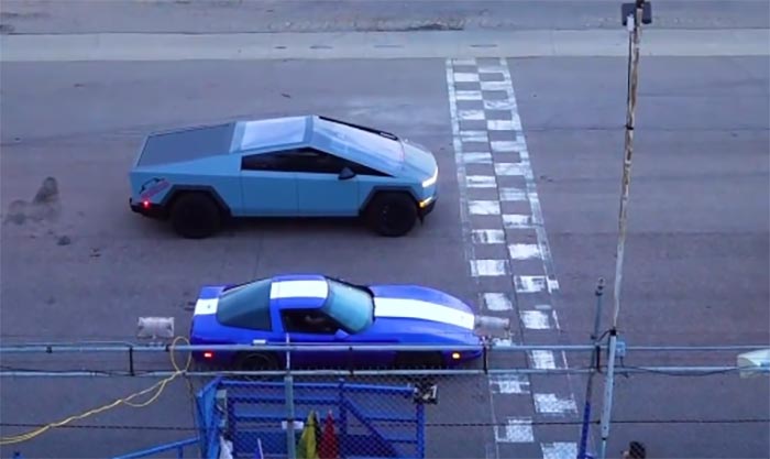 [VIDEO] 1996 Corvette Grand Sport Takes Down the Cybertruck in a Circle Drag Race