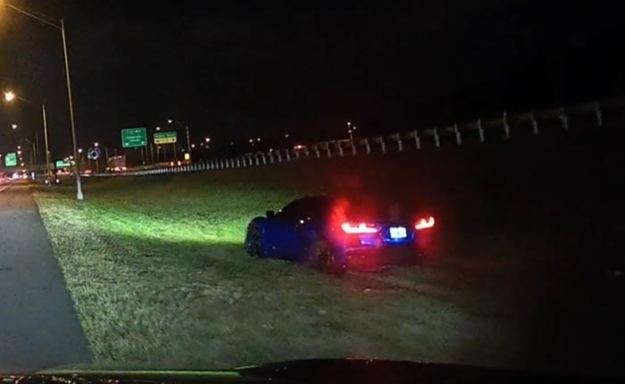 [VIDEO] C8 Corvette Goes Flying on the Side of the Highway, Calmly Merges Back into Traffic