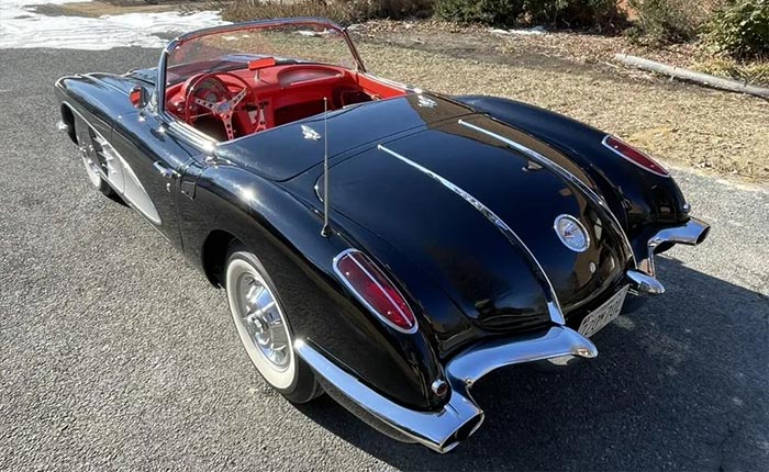 Corvettes for Sale: Tuxedo Black 1958 Corvette Offered on Bring a Trailer